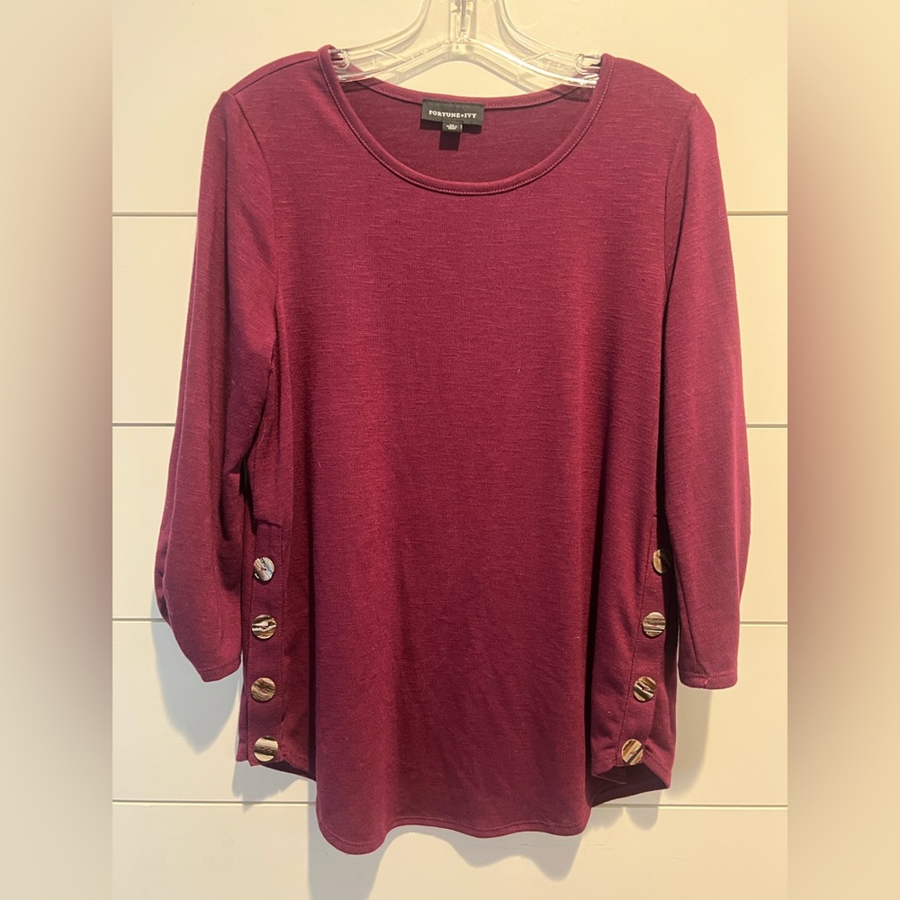 FORTUNE+IVY Womens Long Sleeve Knit top Pullover long sleeve